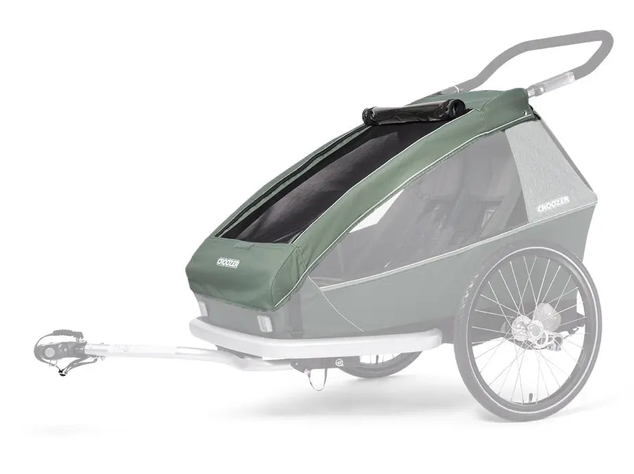 verdeck für fahrradanhänger Croozer 2in1 Verdeck Jungle Green für Zweisitzer