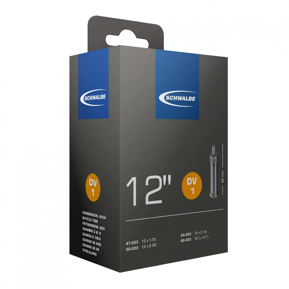 Original Schwalbe Schlauch Nr. 1 (12 / 12½ Zoll, DV 32mm) | Für Kinderwagen Schwalbe