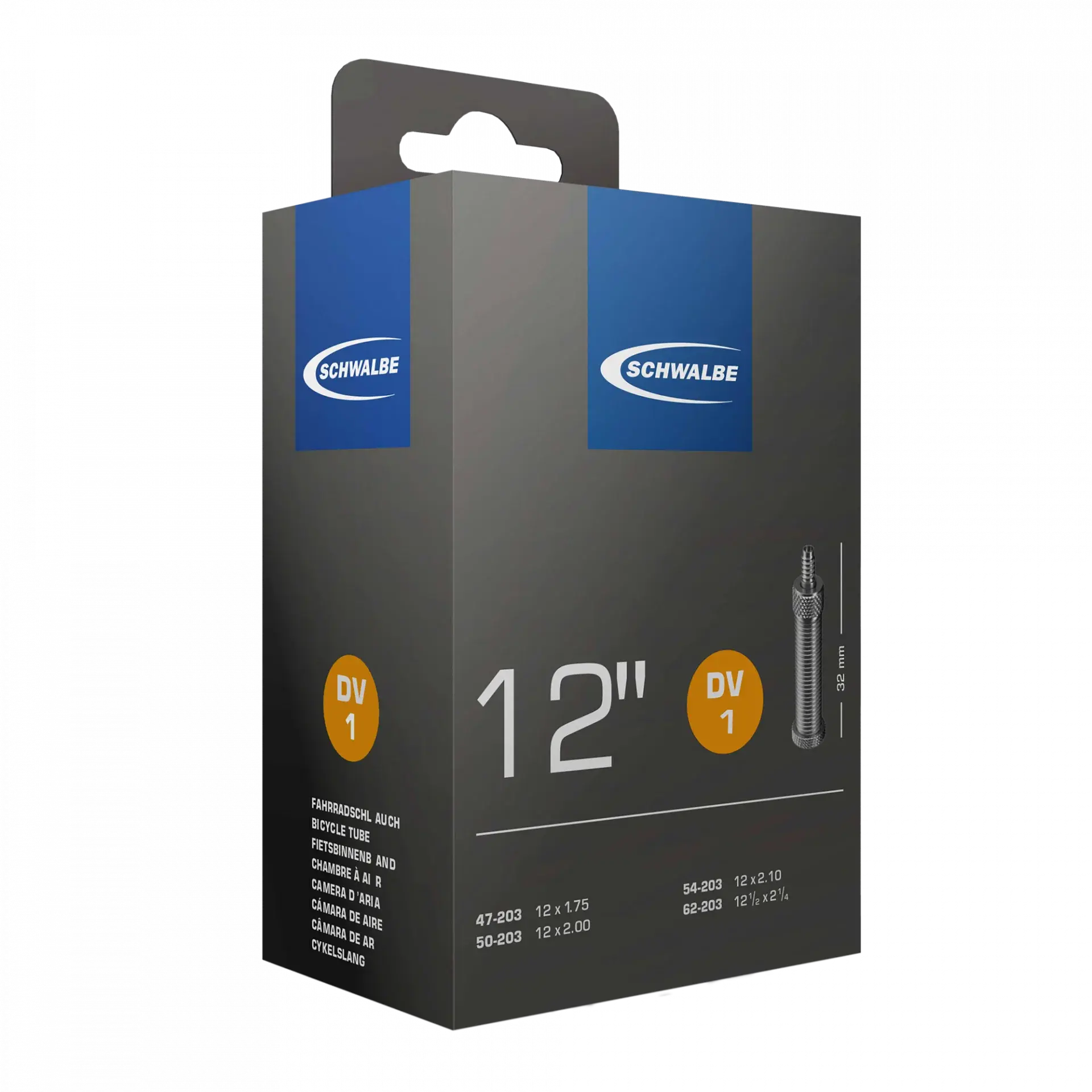 Original Schwalbe Schlauch Nr. 1 (12 / 12½ Zoll, DV 32mm) | Für Kinderwagen Schwalbe
