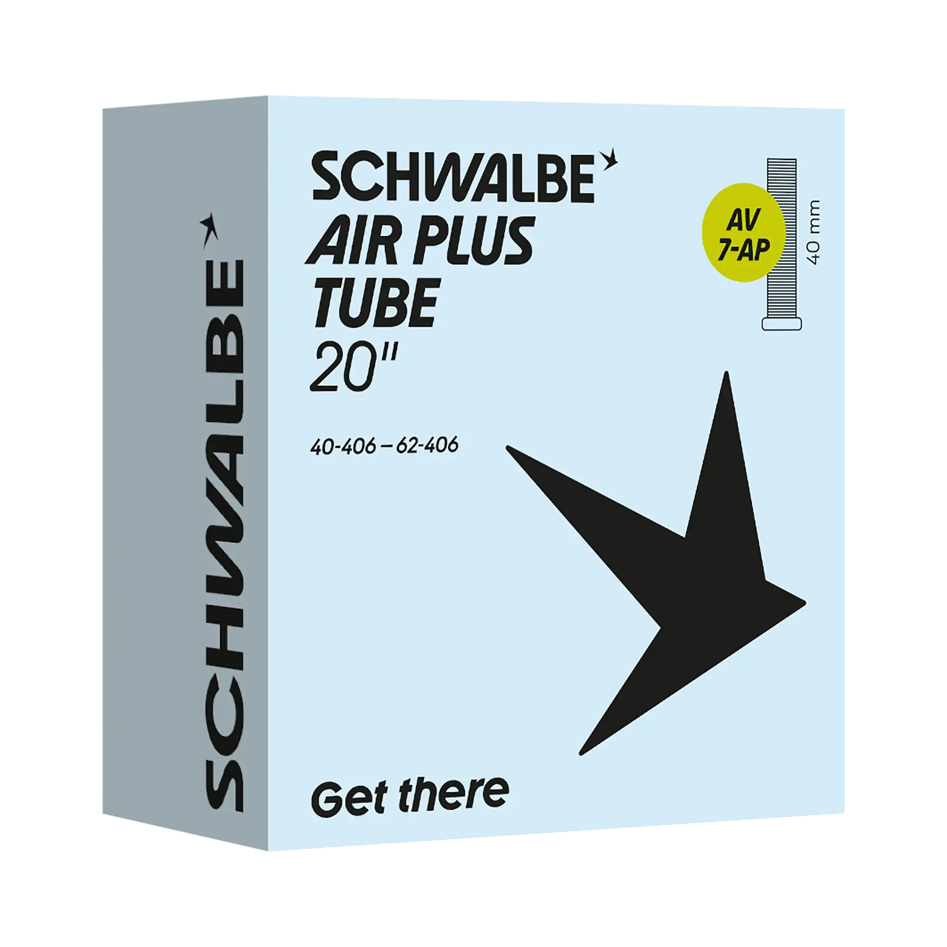 Original Schwalbe Schlauch Nr. 7AP Air Plus (20 Zoll) | Extra Pannenschutz für Anhänger Schwalbe