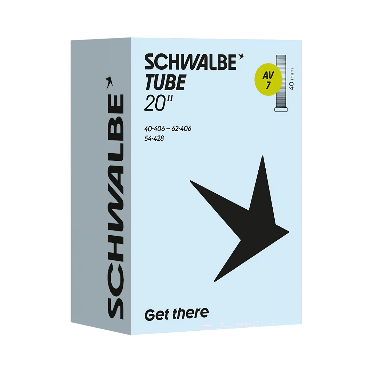 Original Schwalbe Schlauch Nr. 7 (20 Zoll) | Für Fahrradanhänger Hinterräder (AV 40mm) Schwalbe
