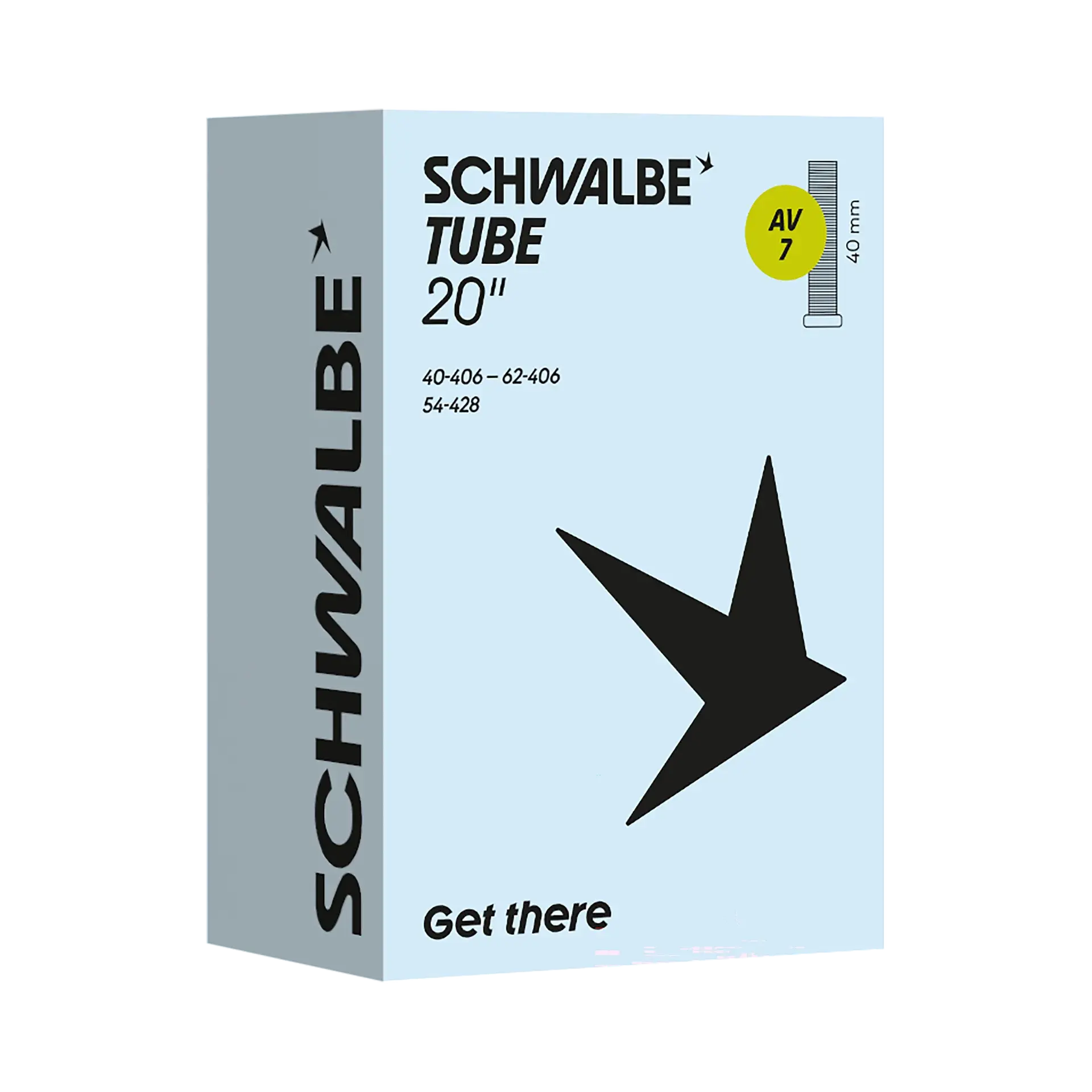 Original Schwalbe Schlauch Nr. 7 (20 Zoll) | Für Fahrradanhänger Hinterräder (AV 40mm) Schwalbe