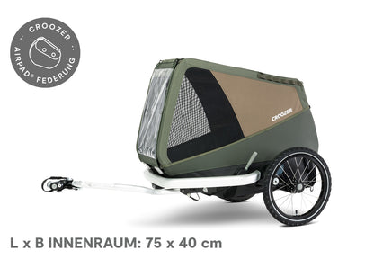 Croozer Dog Enna – Hundeanhänger in Moos Green | Sicherer & komfortabler Hundetransporter